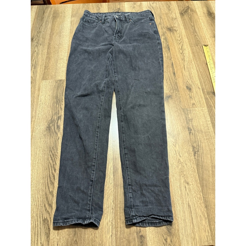 Old Navy Jeans Women 8 Black Denim High Rise Secret-Smooth Pockets O.G. Straight